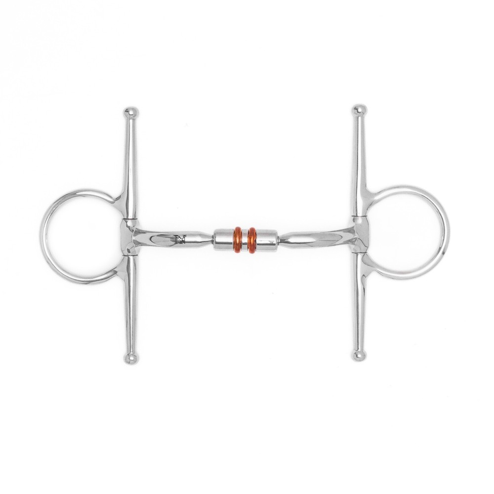 NY Tack Full Cheek Forward Copper Roller Snaffle Horse Bit