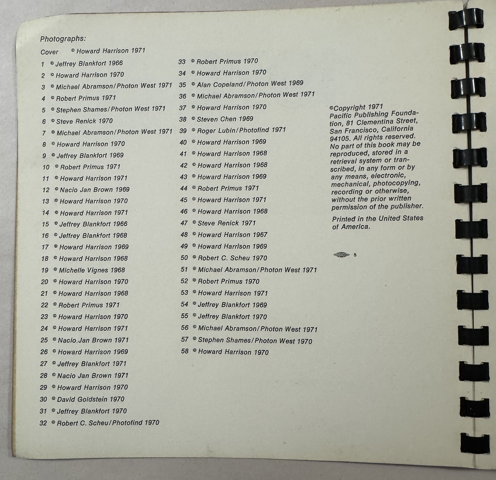 Vintage 1972 Winds of Change Calendar Black Panthers Counter Culture Photos