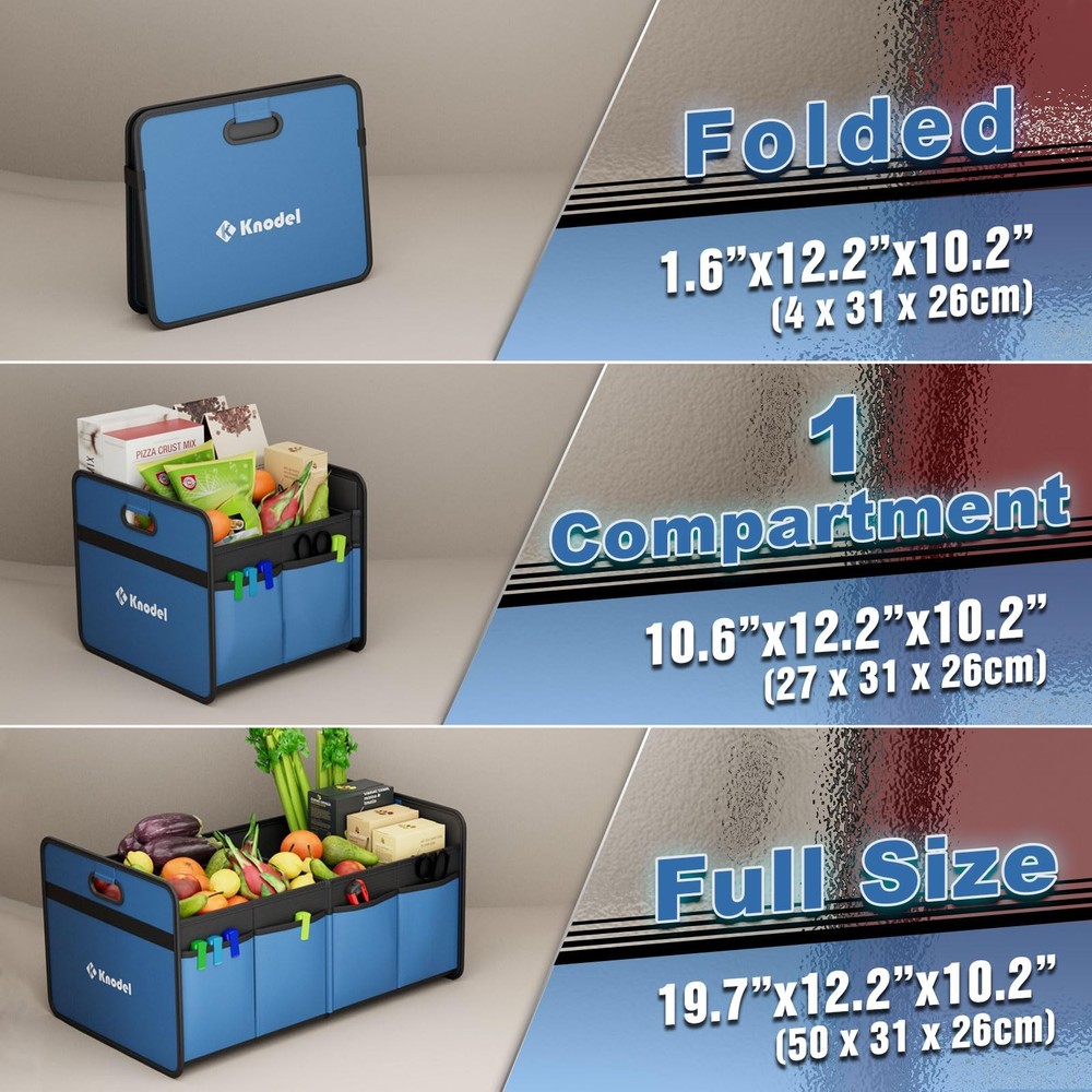 Foldable Car Trunk Organizer with Reinforced Handles Compact Storage Solution
