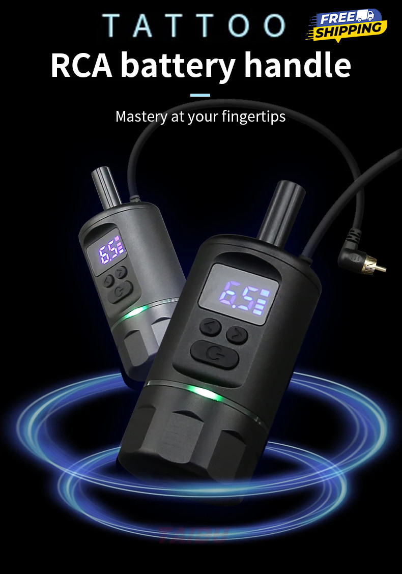 Wireless Tattoo Cartridge Grip Build-in Battery Handle 2 in 1 For Power Supply