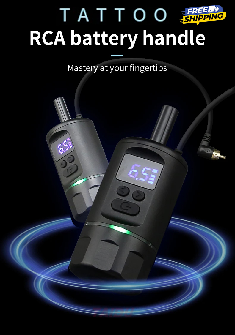 Wireless Tattoo Cartridge Grip Build-in Battery Handle 2 in 1 For Power Supply