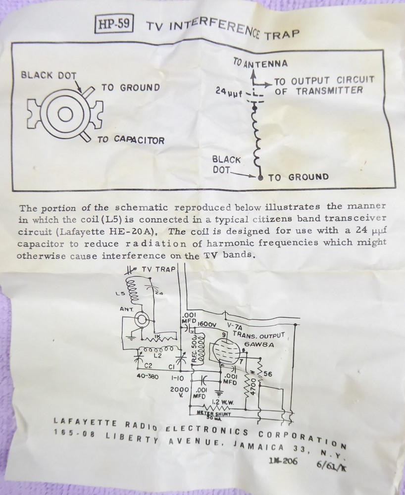 CB Radio TV Interference Trap