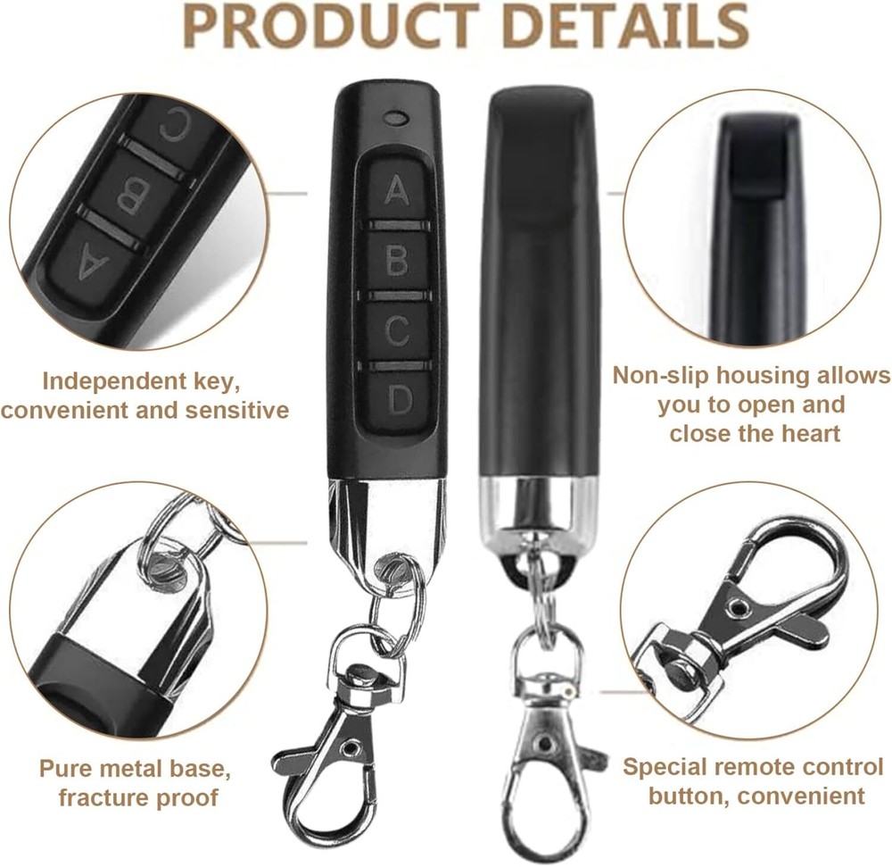 2x 4-in1 Wireless Remote Control Duplicator 433MHz Remote Control Key Clone Copy