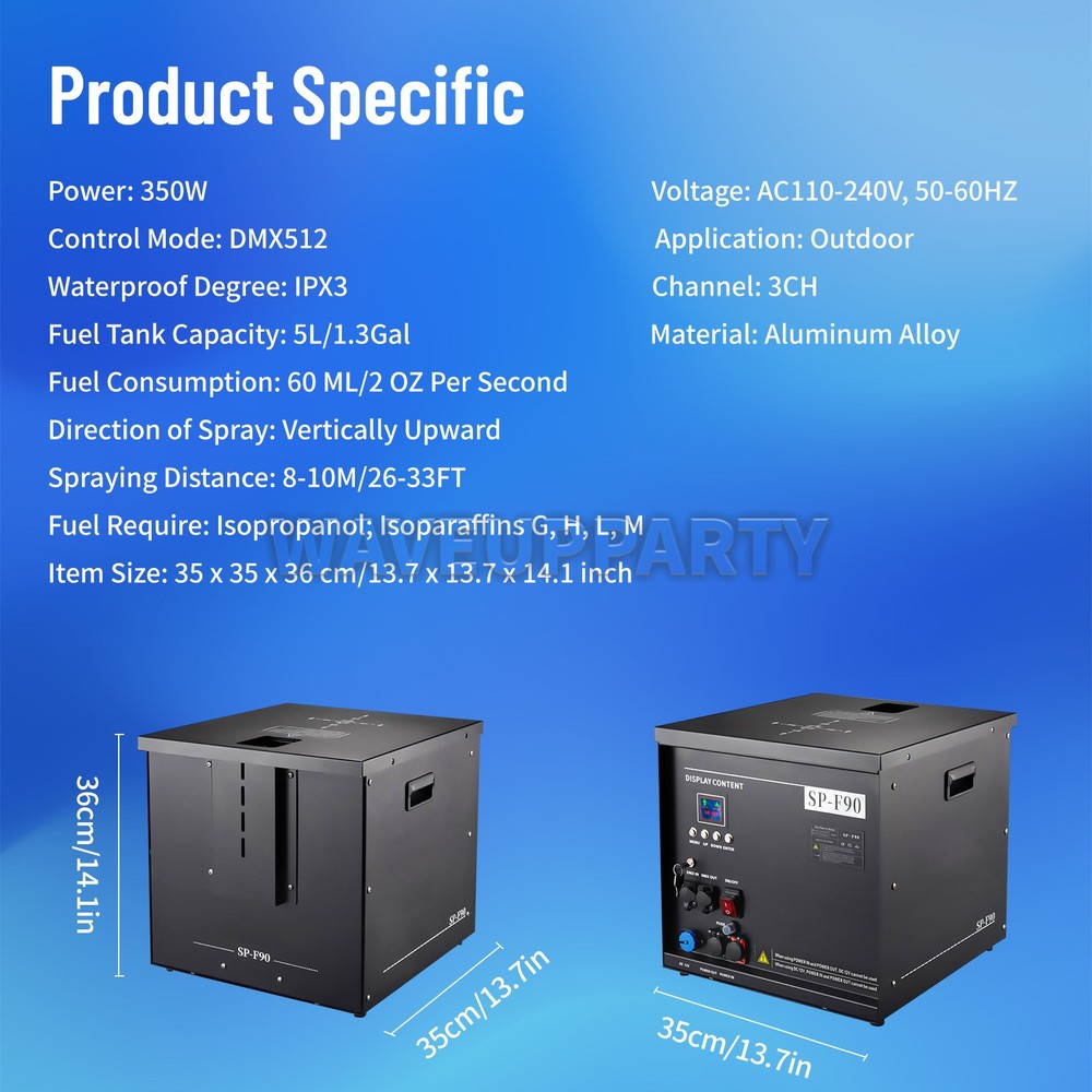 PAIDUN 350W Rainproof Fire Machine Flame Thrower Stage Effect Disco Show Event