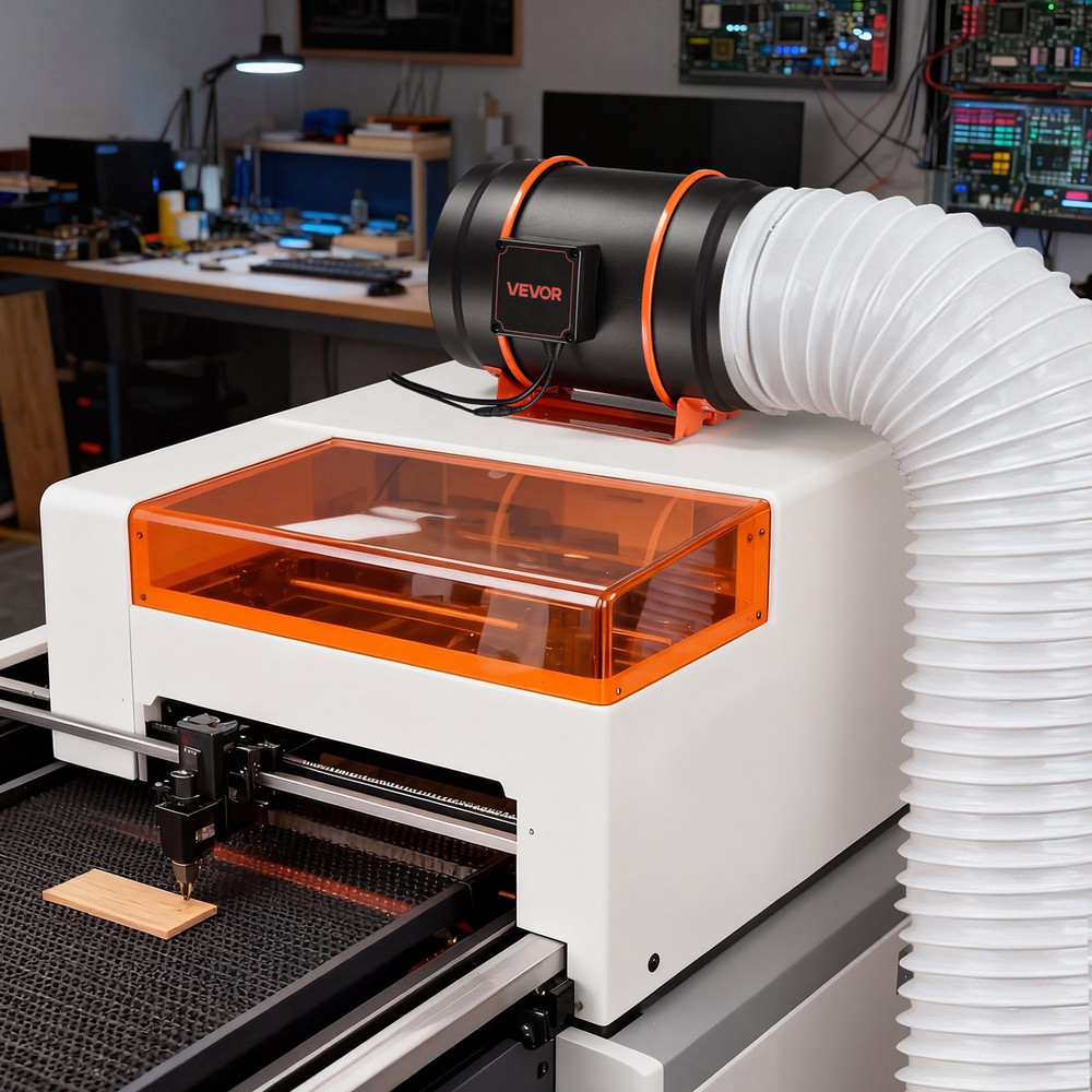 8" Inline Duct Fan 807 CFM EC Motor w/ 10-Speed Controller Timer Ventilation