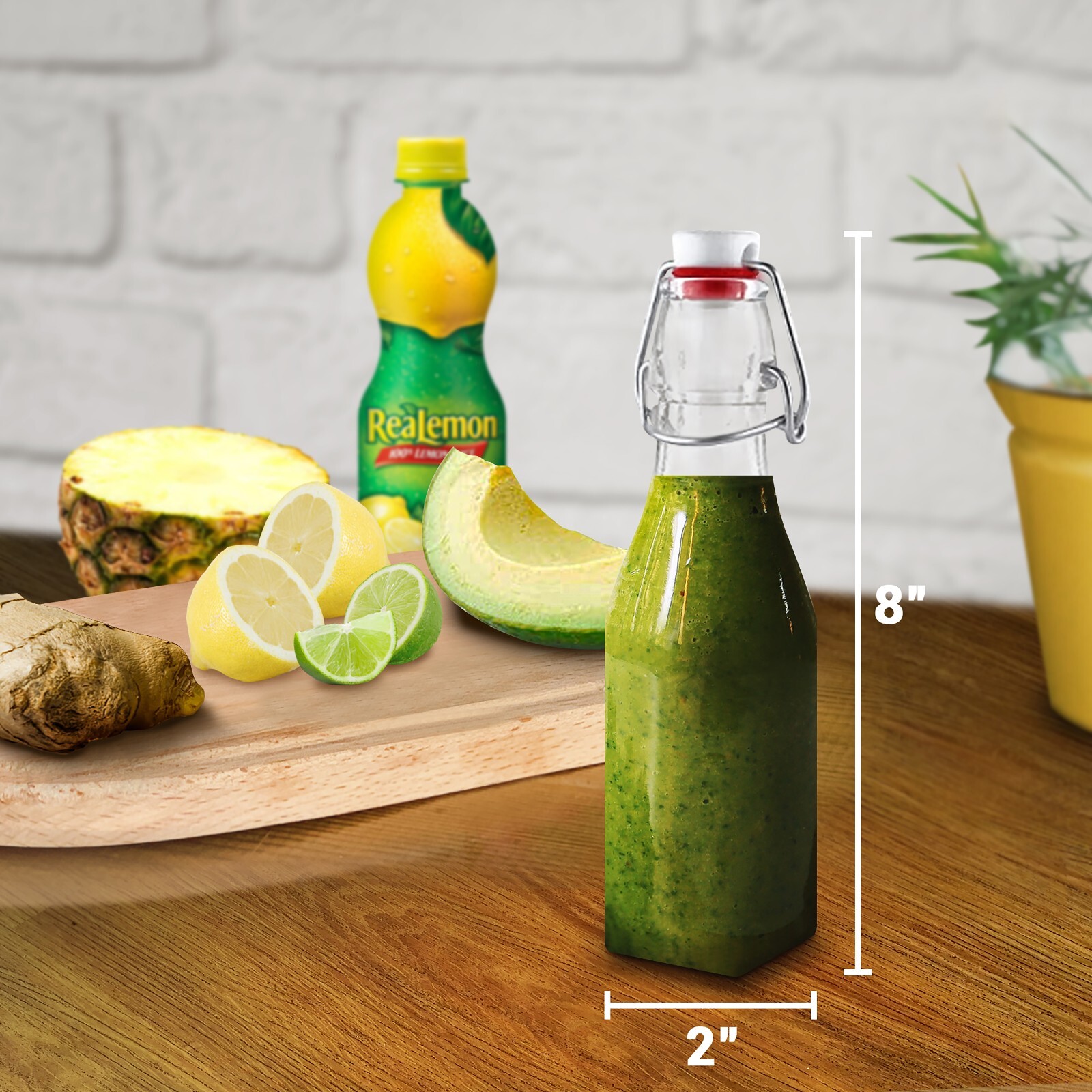 Nevlers 8.5 Oz. Airtight Glass Swing Top Bottles + Accessories (Pack of 6)