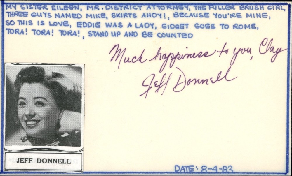 Jeff Donnell Autograph