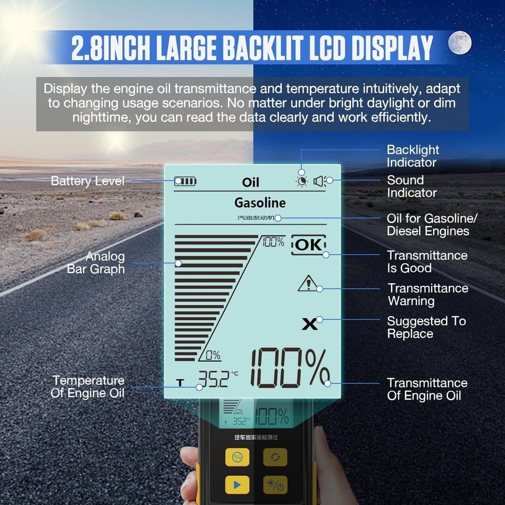 Engine Oil Tester Quality Tester Analyzer Detector High-precision Car Engine Oi