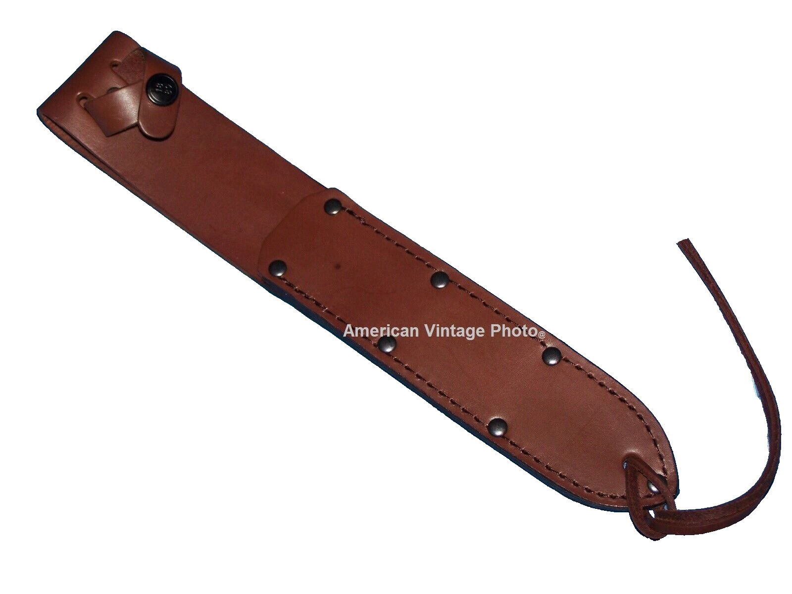 WWII M3 Trench Knife Replica Stacked Leather Dagger Scabbard Sheath OKC NEW