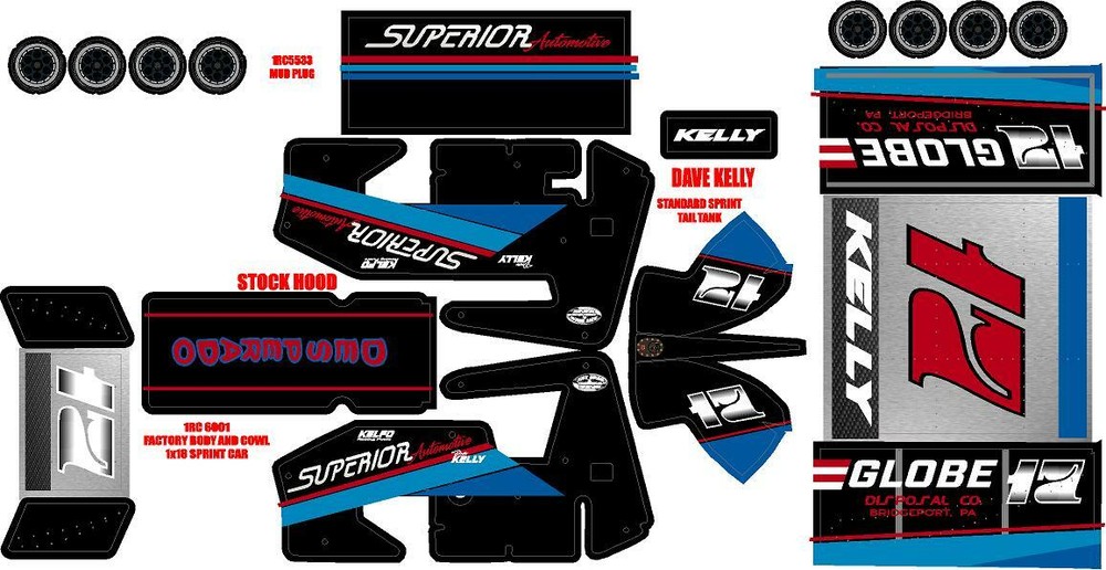 1RC SPRINT WRAP DAVE KELLY THEME WRAP KIT