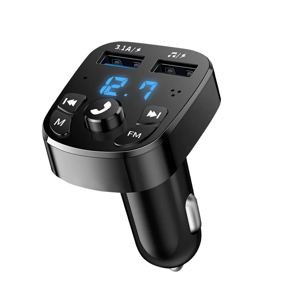Bluetooth 5.0 Car Wireless FM Transmitter Adapter 2USB PD Charger AUX Hands-Free