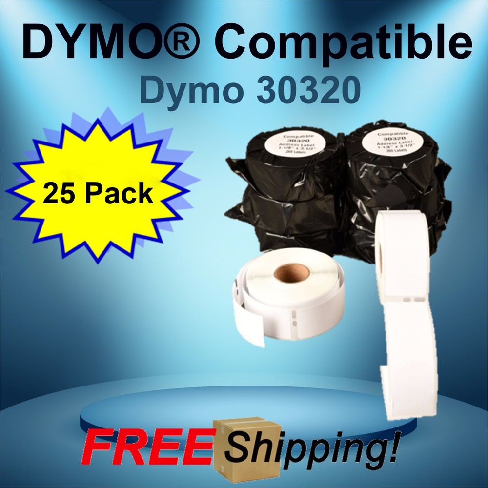 Dymo® Compatible 30320 Postage Labels CoStar® 25 Rolls White Rectangular Shaped