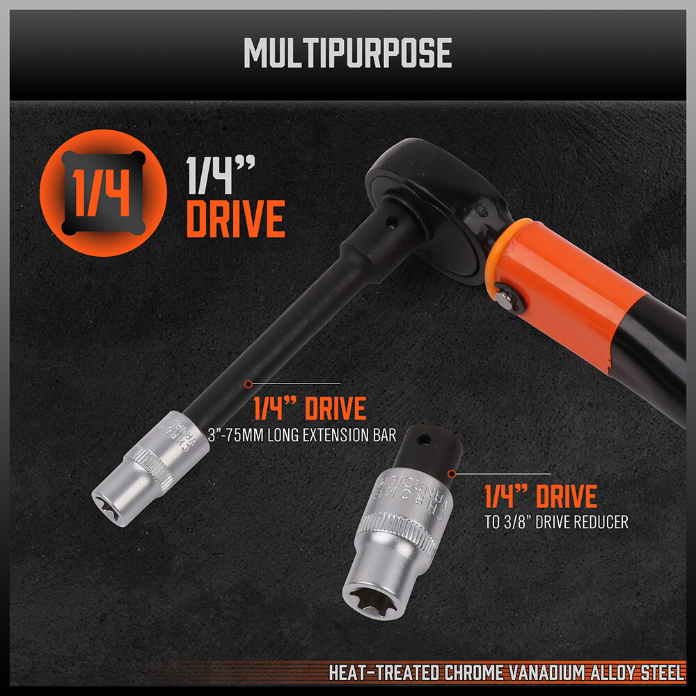 1/4" Torque Wrench Snap Socket Professional Drive Click Ratcheting Father's Day