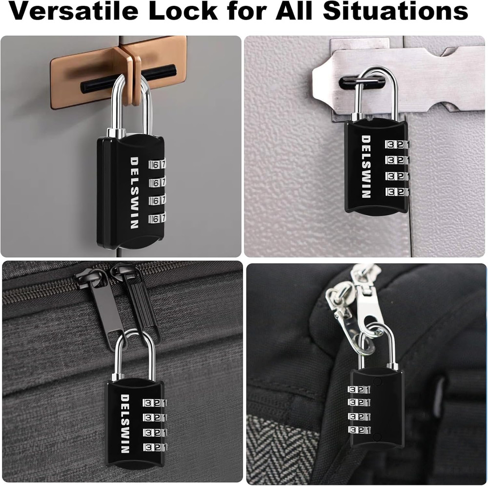 Small Combination Lock for Locker, 4-Digit Mini Combo Lock for Backpack and Lugg