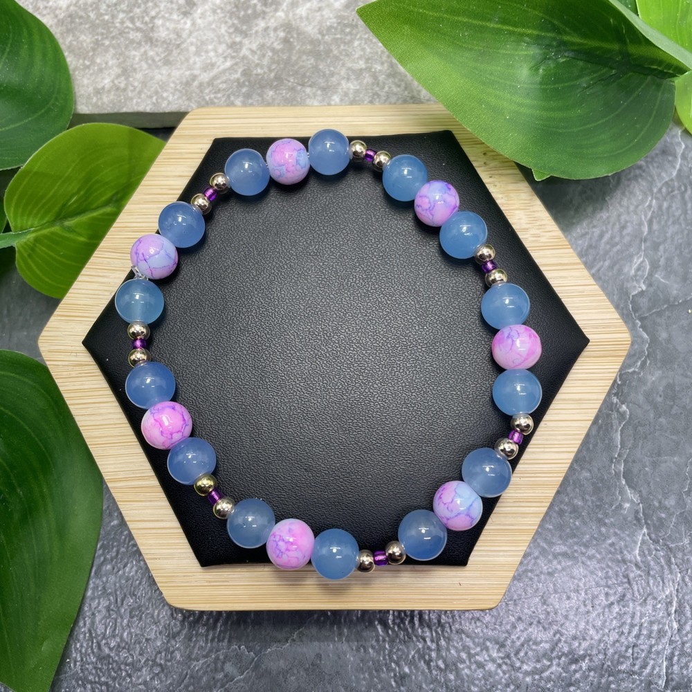Handmade Bead Beaded Stackable 8” Plus Stretch Bracelet New Free Ship C1695