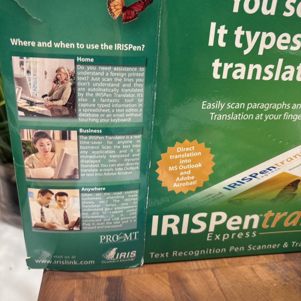 IRISPen Translator Express Scanner Pen w/ Box Software Manuals