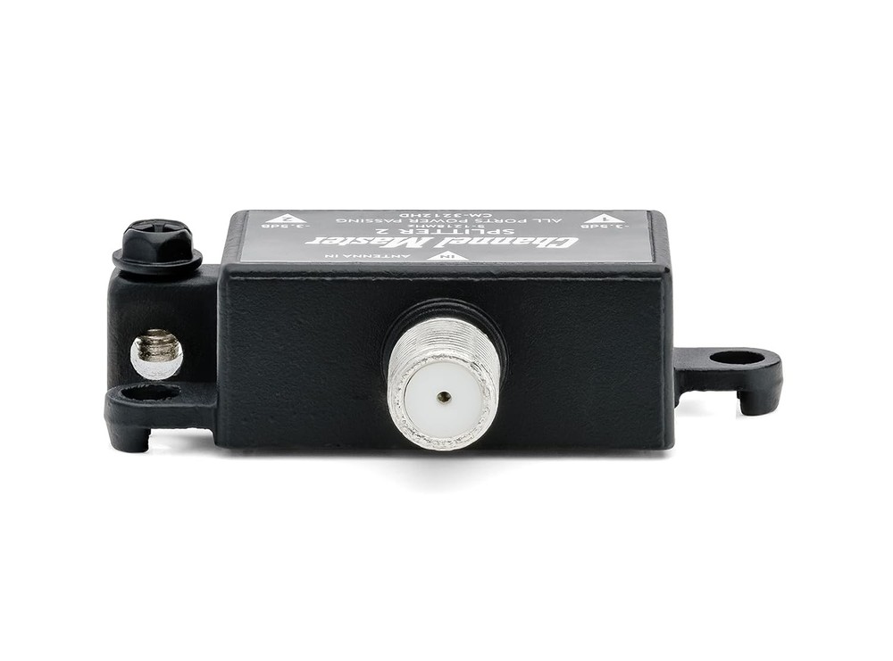 Channel Master Splitter 2, 2-Way with Power Passing Capability Black