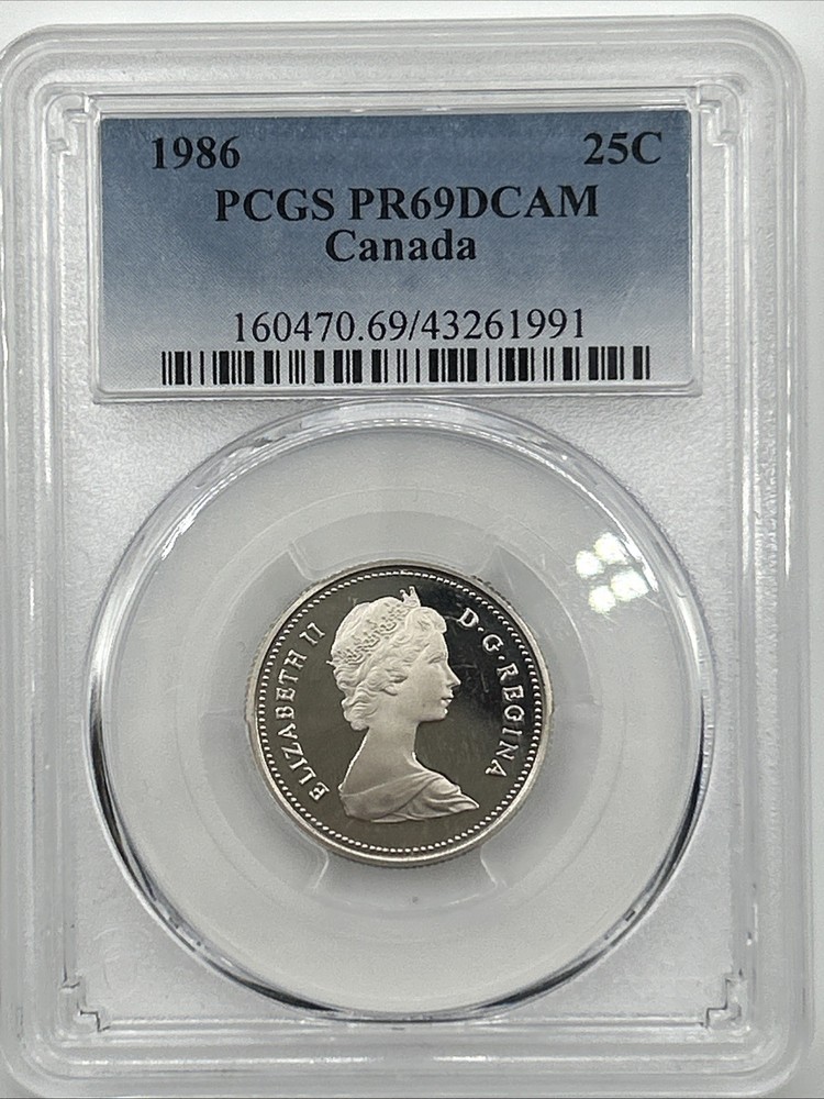 1986 CANADA  PCGS PR69 DCAM 25c