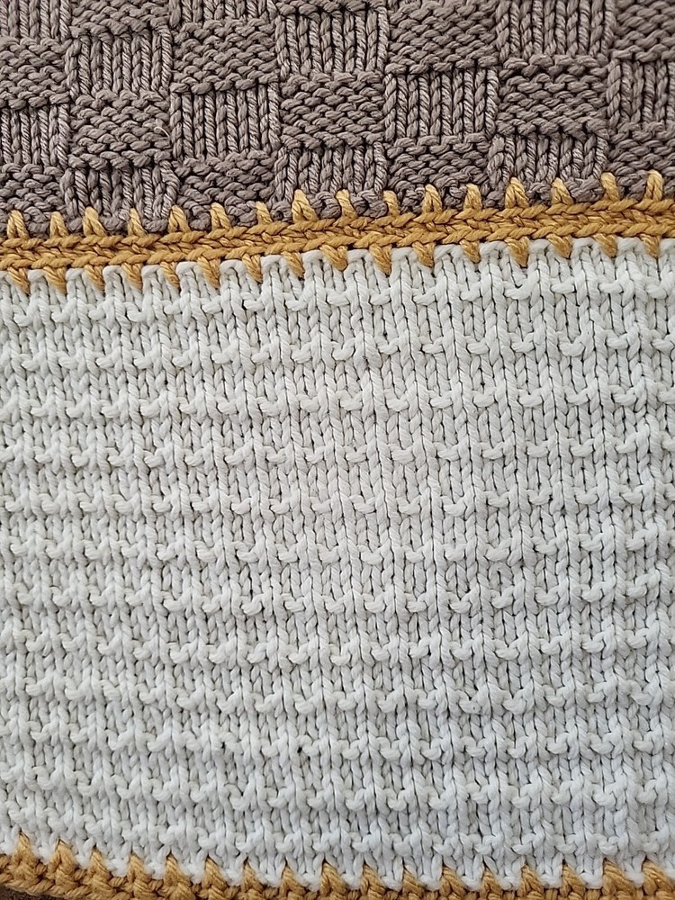 Hand-knitted multi-patterned Afghan Blanket 60"×90"