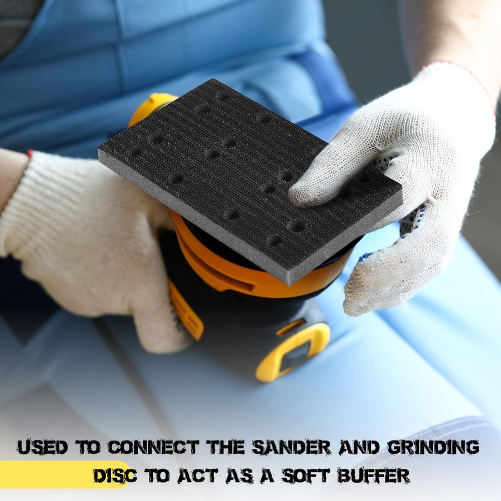 4 Pcs Soft Black Foam Sanding Pads Interface Sander Backing Pad Compatible...