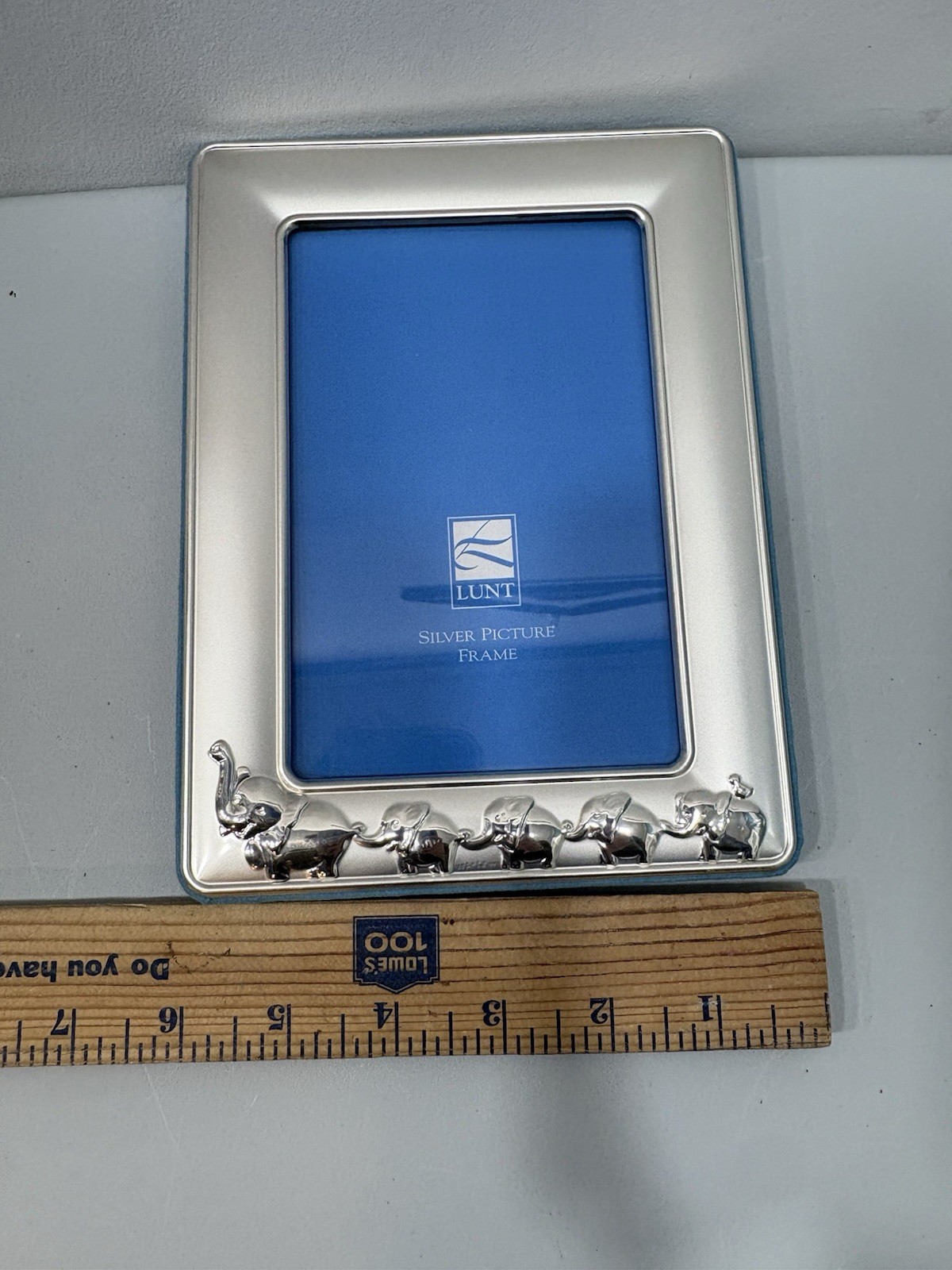 LUNT Silver Baby Elephant Line Photo Frame 4x6 Photo Frame With Box Baby Shower