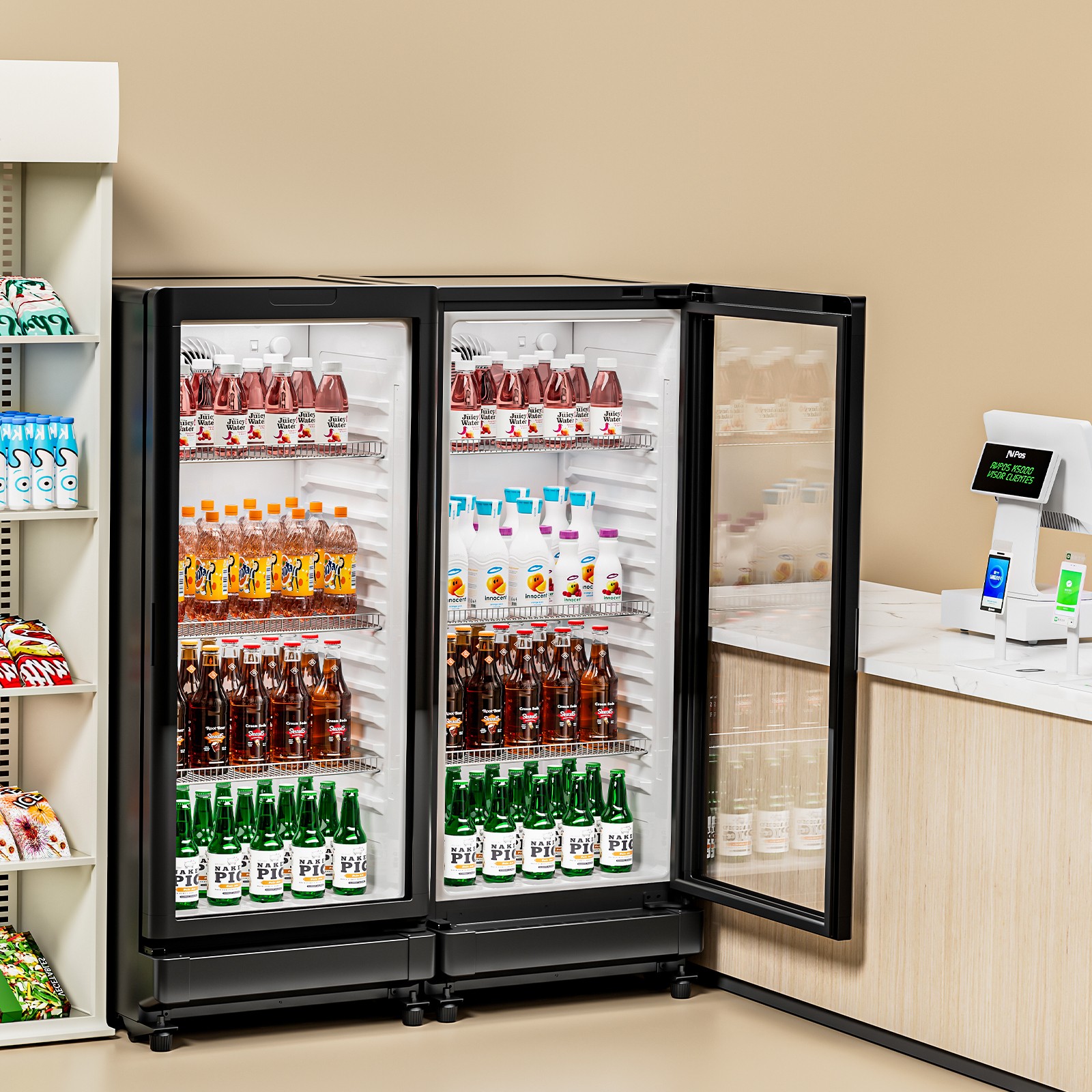 Commercial Merchandiser Refrigerator 5.7 CU.FT Glass Door Beverage Drink Cooler