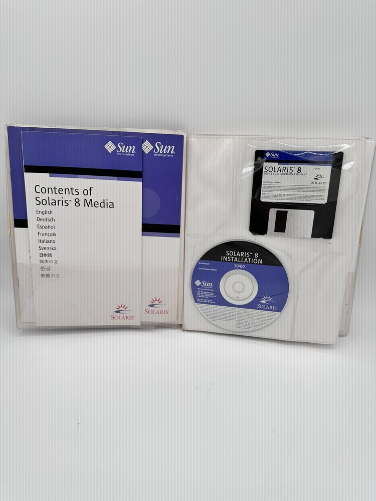 Sun Microsystems 2000 Solaris 8 Intel Edition 10/00 13CDs & Bonus Software