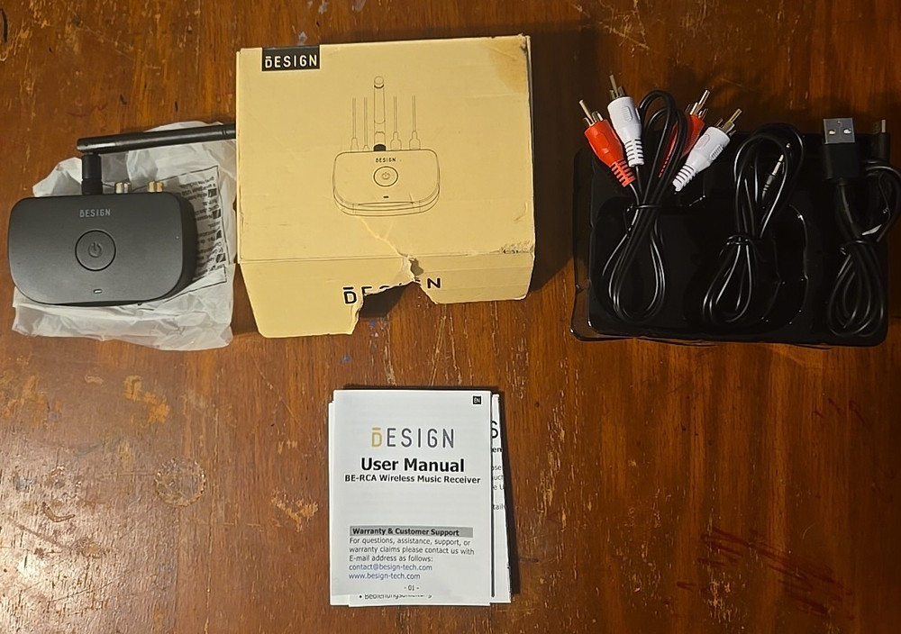 BE-RCA Pro Long Range Bluetooth Adapter for Bluetooth Music Streaming Black