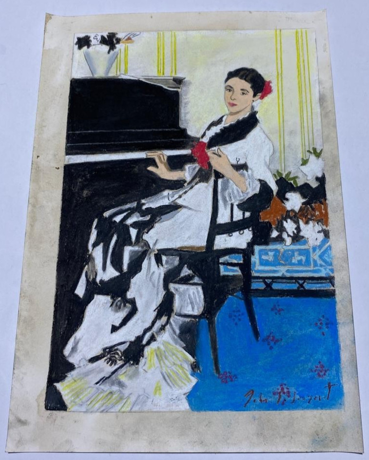 JOHN SINGER SARGENT Drawing on paper (Handmade) signed and stamped mixed media.