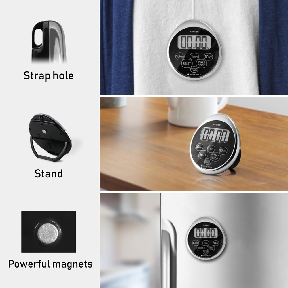 Digital Timer Water Proof Shower Timer Shower Clock Bathroom Magnetic Backing...