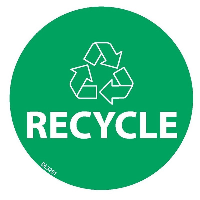 3" Diameter Recycle Labels (500 per Roll)