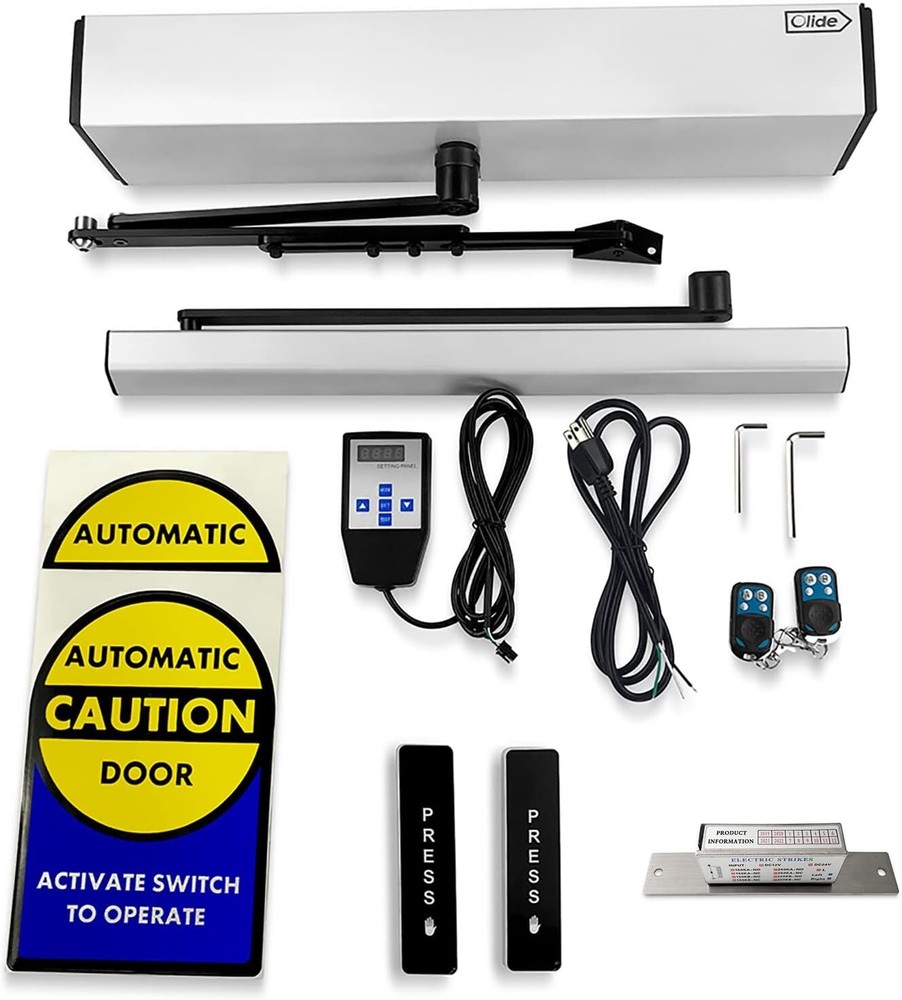 Automatic Swing Door Opener with Wireless Push Button and NC Fail Electric Lock