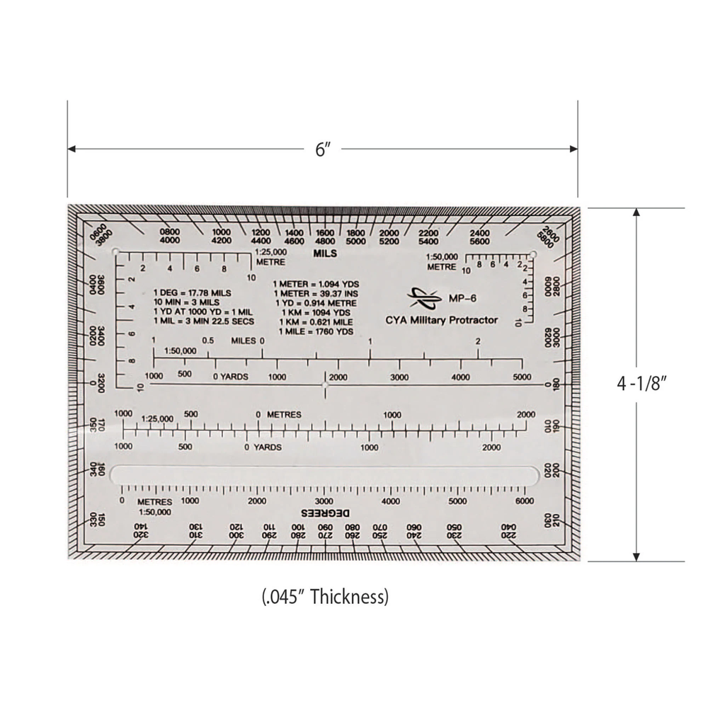 Military Map Protractor 2-Pack Set - Coordinate Scales for Map Navigation