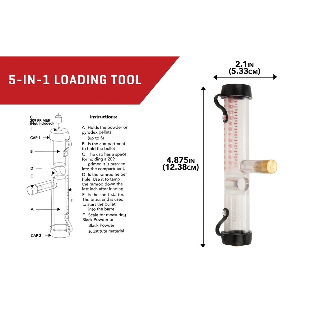 Thunder Cloud Muzzleloader 5-IN-1 Tool Black Powder Tools 2070A