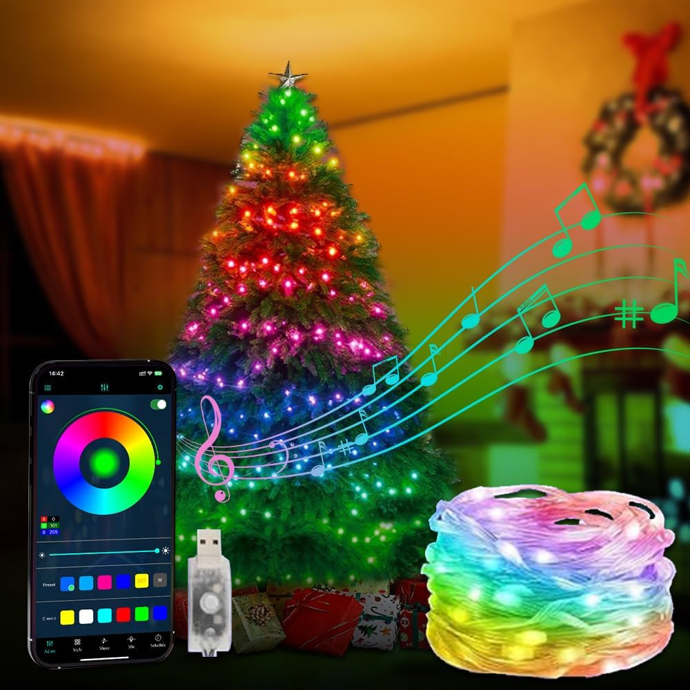 Smart 100LEDs Fairy RGB String Light USB 10M/33FT Waterproof String Light String