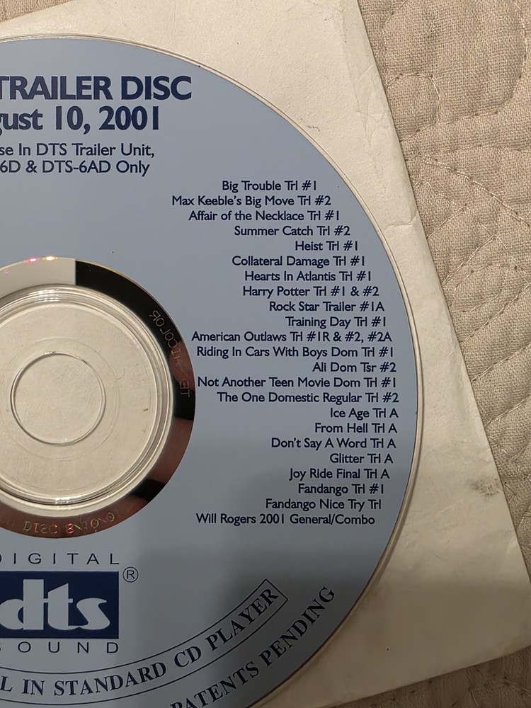 DTS Trailer Disc August 10, 2001 DVD Compilation