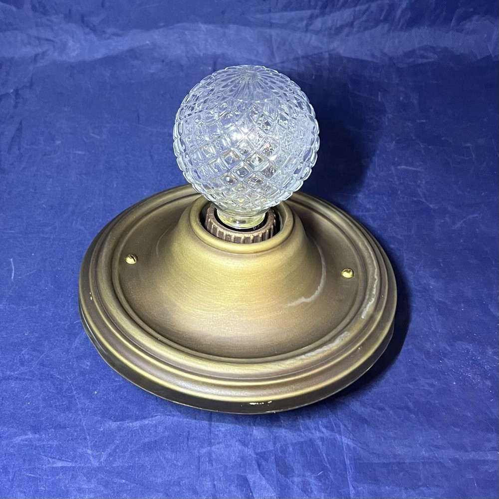 Wired Single Brass Flush Mount Fixture Rewired 86A