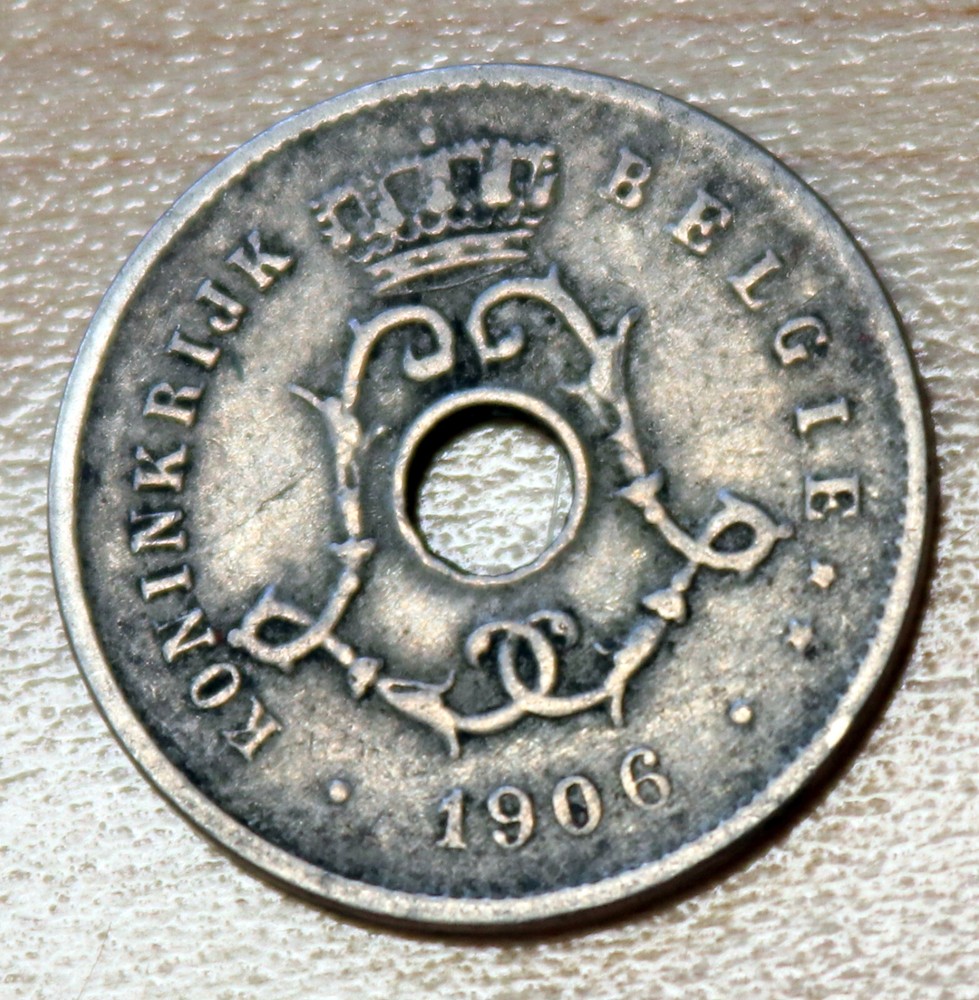 1906 Belgium 5 Centimes Dutch text