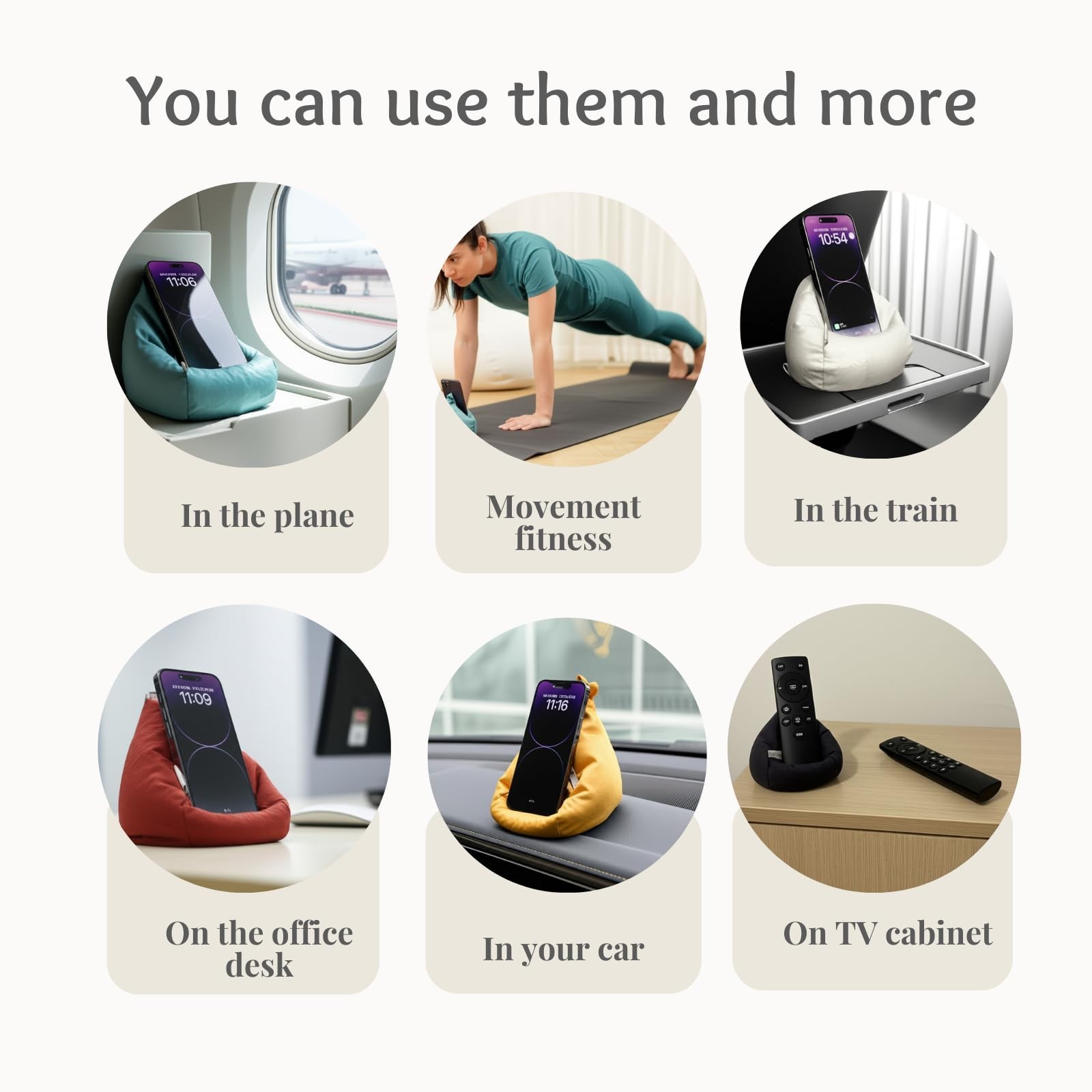 2pcs Cover of Mini Bean Bag Chair Cell Phone Holder (No Filler) Ultra Soft Mi...