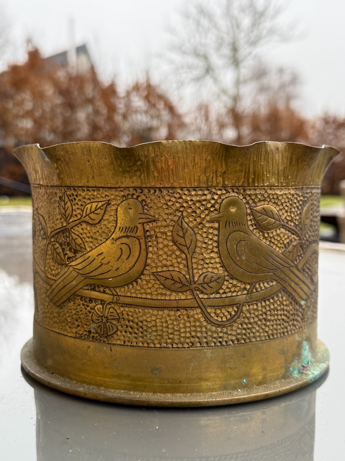 WWI German Trench Art Brass Artillery Shell – Karlsruhe Ammunition 1916