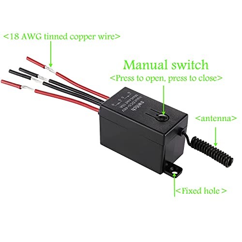 12v Wireless Switch,Mini Remote Control DC5-48V--10A relay