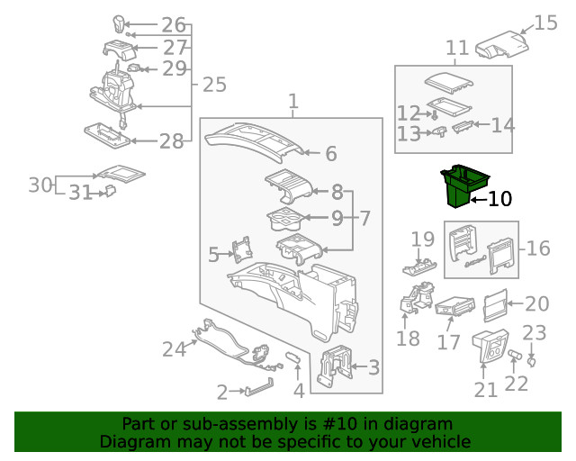 Genuine GM Compartment Box 89039929