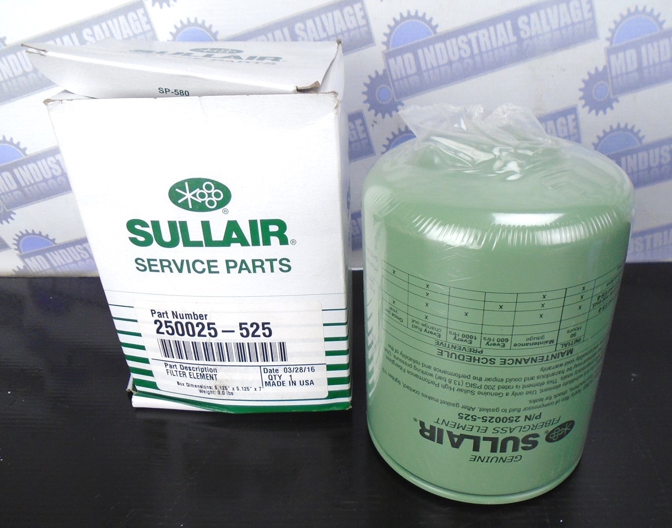 Genuine SULLAIR - 250025-525 - OIL COOLANT FILTER For AIR COMPRESSOR -NEW in BOX