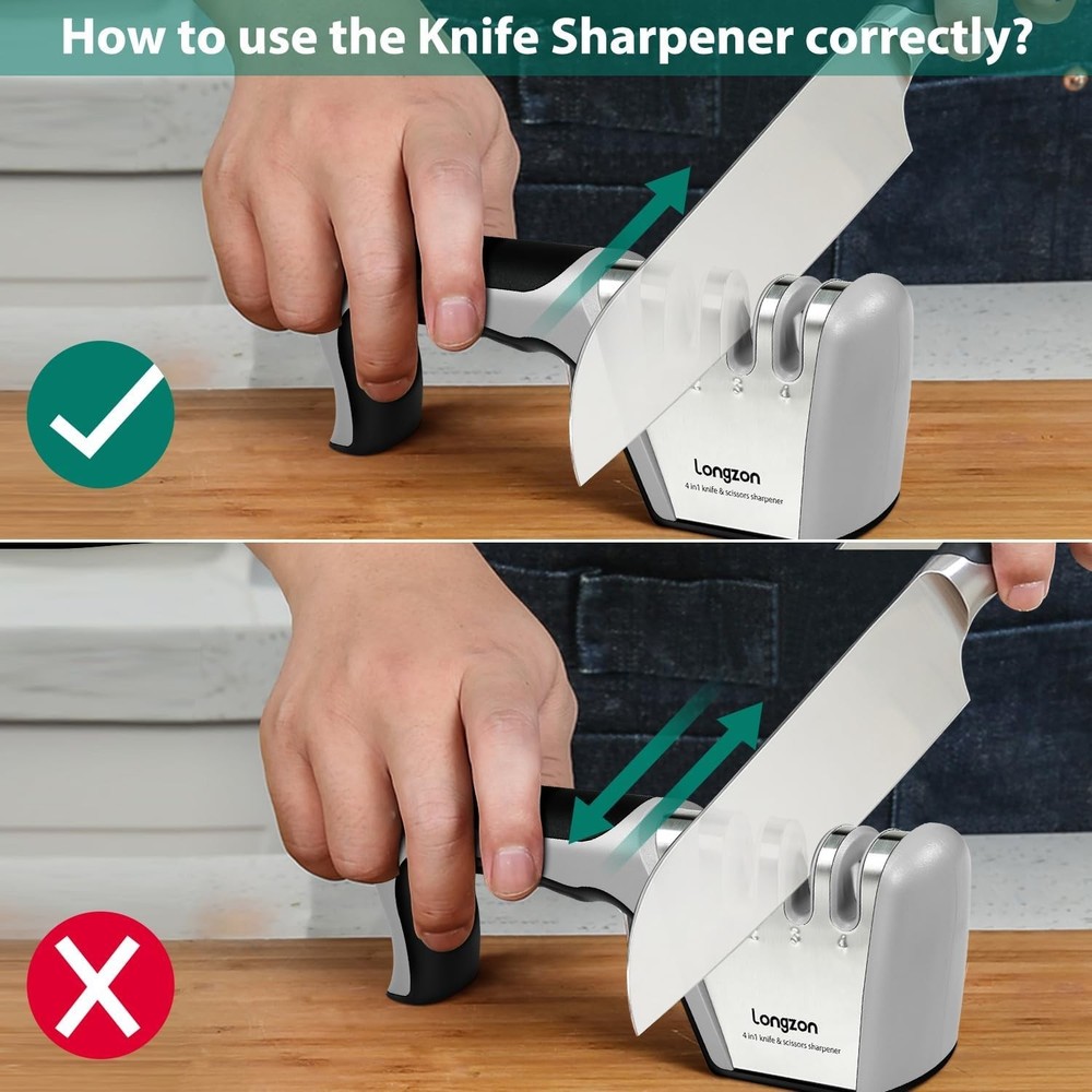 4-Stage Knife Sharpening System + Cut-Resistant Glove