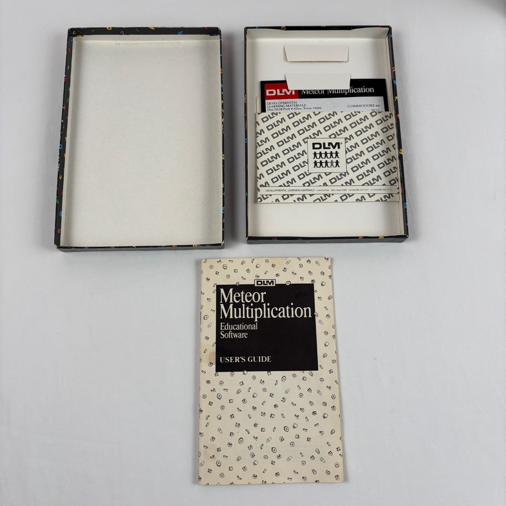 DLM Meteor Multiplication Educational Software Commodore 64 Disk