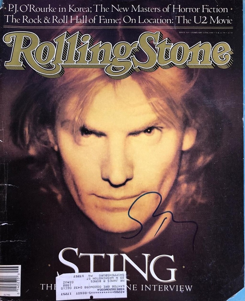Sting- Signed Rolling Stone Magazine from 1988