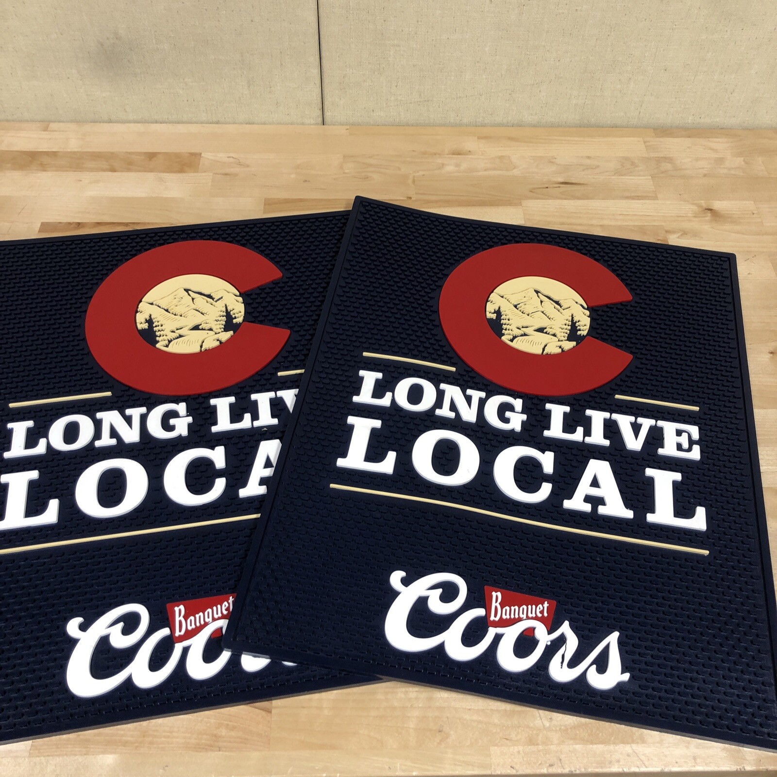 2 Pack Coors Light Rubber Counter Mat 20.75” x 16.75” New