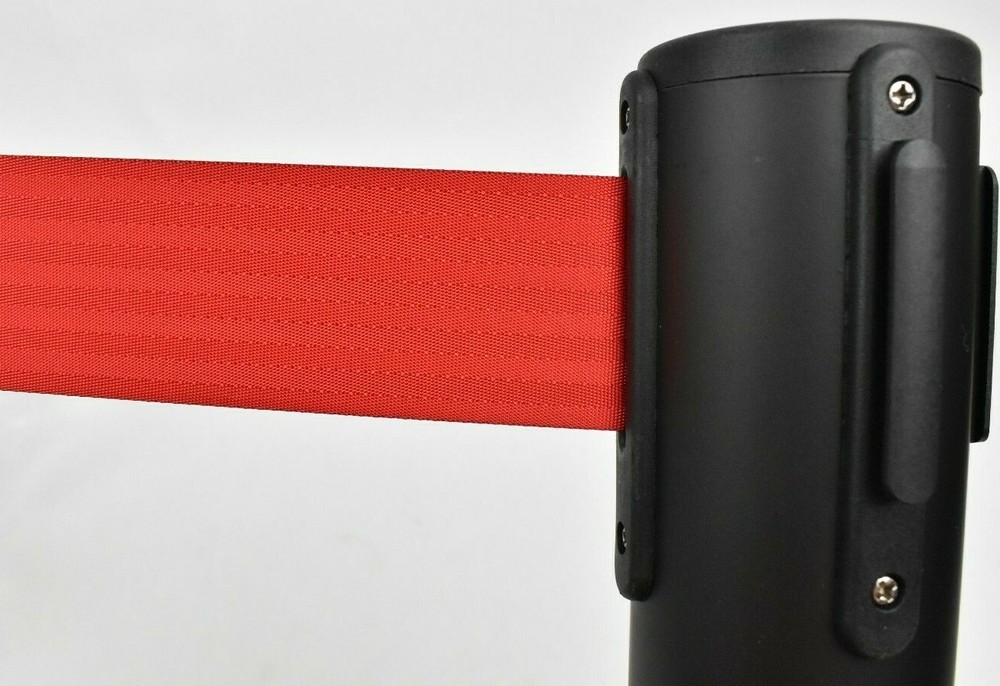 2 Pack Crowd Control Barrier Posts Queue Pole Retractable RED BELT, NO BASE
