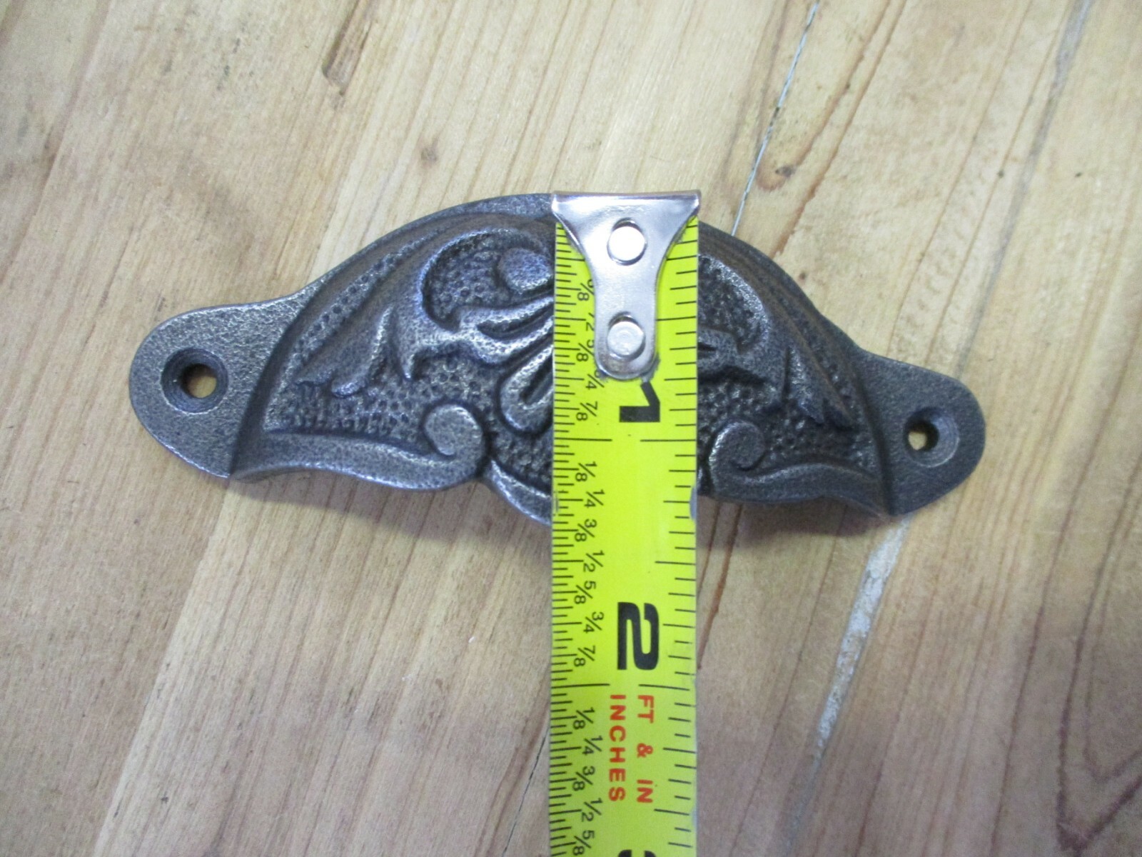 10 CUP PULLS 4 1/8 WIDE DRAWER VICTORIAN BIN HANDLES ANTIQUE LOOK IRON BEAUTIFUL