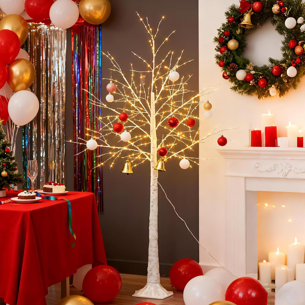 5FT White Firefly Tree with Lights - Lighted Firefly Tree with 350 Warm White Le